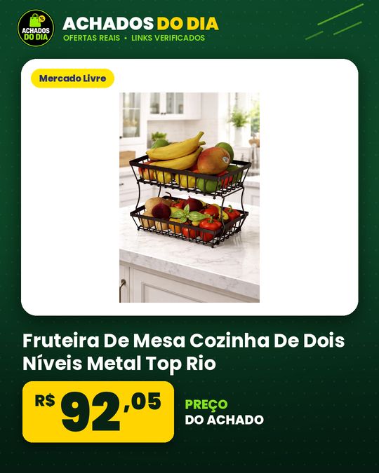 Fruteira De Mesa Cozinha De Dois Níveis Metal Top Rio