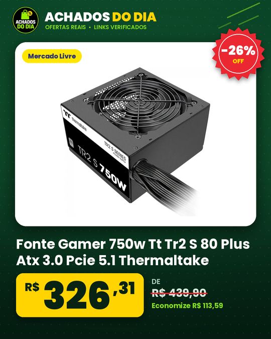 Fonte Gamer 750w Tt Tr2 S 80 Plus Atx 3.0 Pcie 5.1 Thermaltake