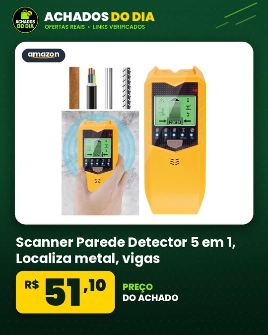 Scanner Parede Detector 5 em 1, Localiza metal, vigas, vergalhões, tubo de metal, fios AC