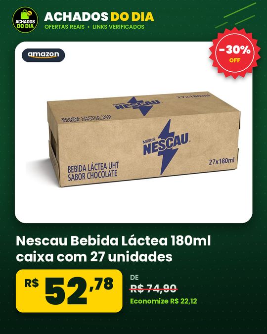 Nescau Bebida Láctea 180ml caixa com 27 unidades