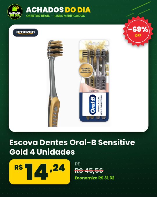 Escova Dentes Oral-B Sensitive Gold 4 Unidades