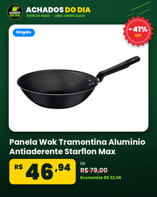 Panela Wok Tramontina Alumínio Antiaderente Starflon Max Loreto Grafite 24cm
