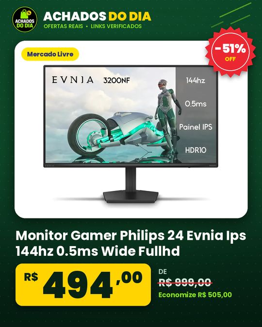 Monitor Gamer Philips 24 Evnia Ips 144hz 0.5ms Wide Fullhd