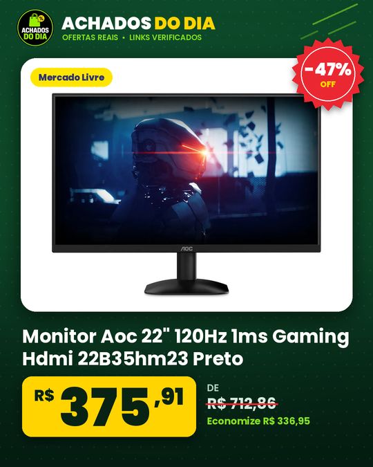 Monitor Aoc 22" 120Hz 1ms Gaming Hdmi 22B35hm23 Preto