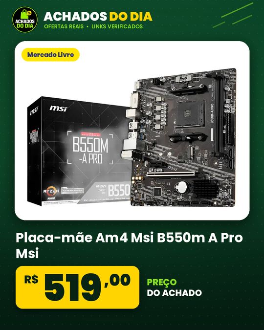 Placa-mãe Am4 Msi B550m A Pro Msi