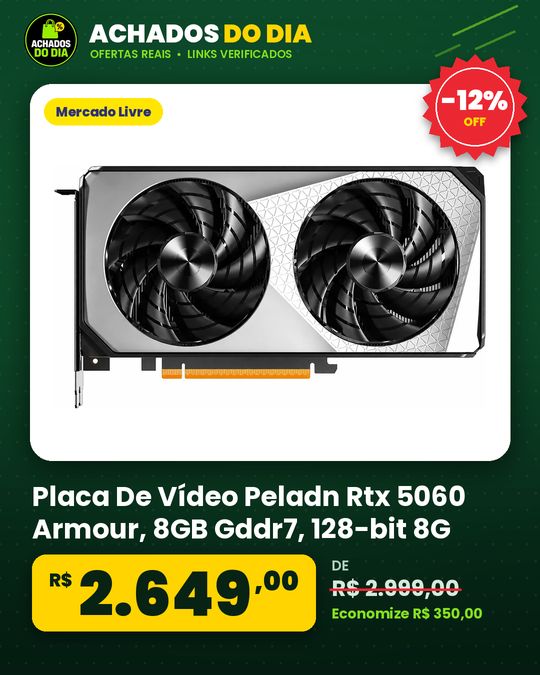 Placa De Vídeo Peladn Rtx 5060 Armour, 8GB Gddr7, 128-bit 8G