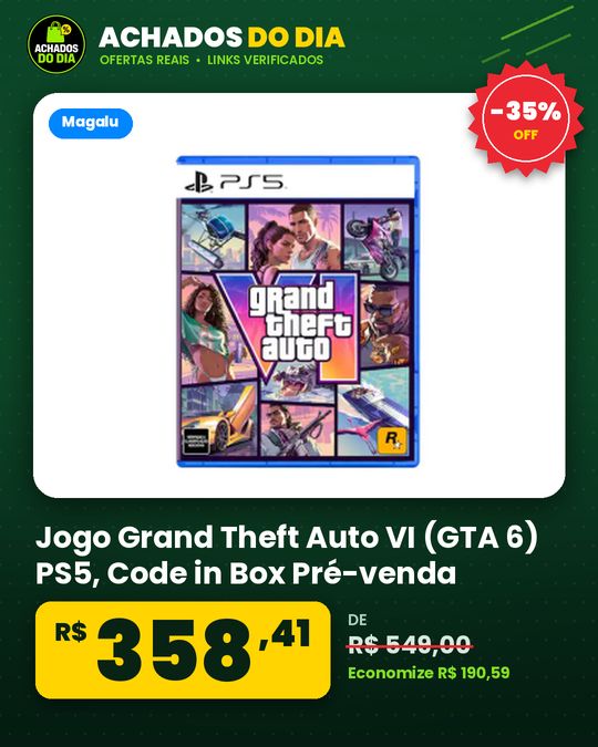 Jogo Grand Theft Auto VI (GTA 6) PS5 - Code in Box Pré-venda - Lançamento 1911