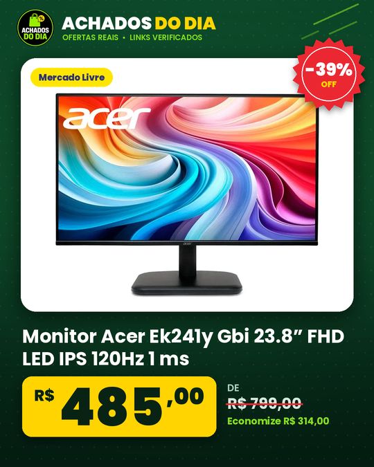 Monitor Acer Ek241y Gbi 23.8” FHD LED IPS 120Hz 1 ms