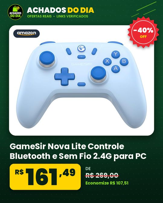 GameSir Nova Lite Controle Bluetooth e Sem Fio 2.4G para PC Windows Celular Android iPhone Nintendo Switch e Steam Dec