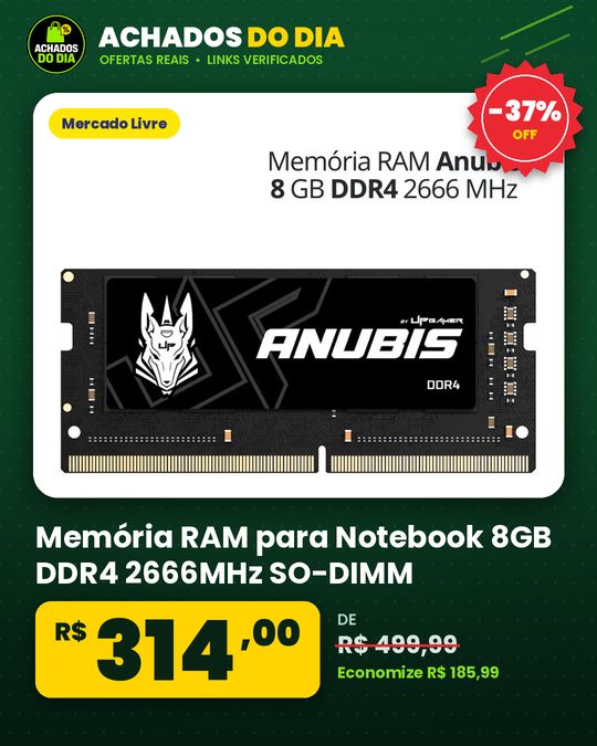 Memória RAM para Notebook 8GB DDR4 2666MHz SO-DIMM - UP Gamer Anubis
