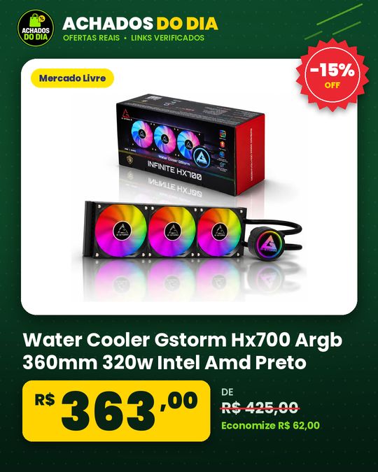 Water Cooler Gstorm Hx700 Argb 360mm 320w Intel Amd Preto