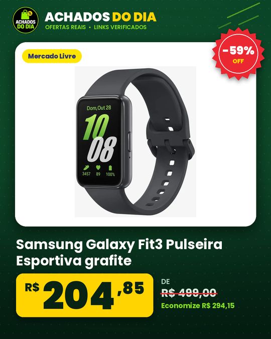 Samsung Galaxy Fit3 Pulseira Esportiva grafite