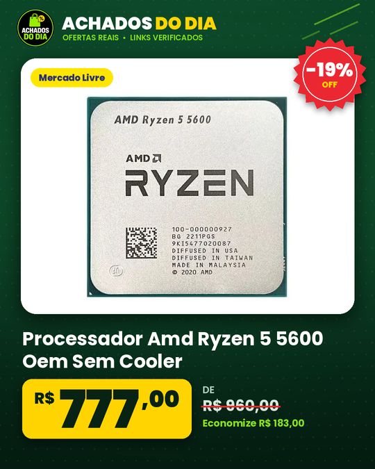 Processador Amd Ryzen 5 5600 Oem Sem Cooler