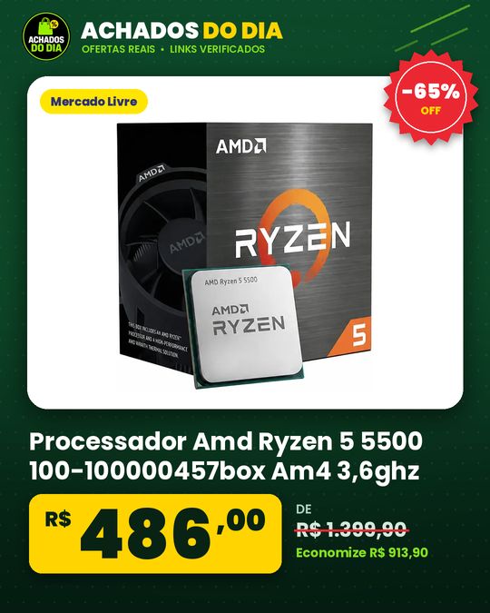 Processador Amd Ryzen 5 5500 100-100000457box Am4 3,6ghz