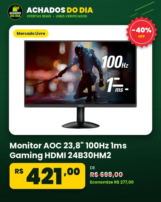 Monitor AOC 23,8" 100Hz 1ms Gaming HDMI 24B30HM2