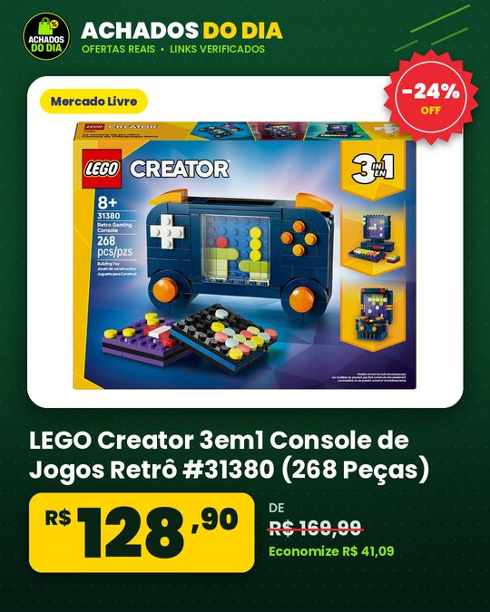 LEGO Creator 3em1 Console de Jogos Retrô #31380 (268 Peças)