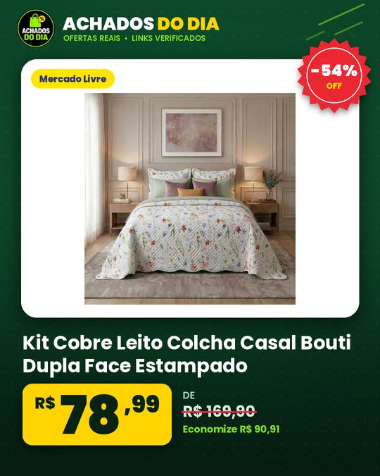 Kit Cobre Leito Colcha Casal Bouti Dupla Face Estampado 3pçs Cor Sicília Colcha Cobre Leito Estampada