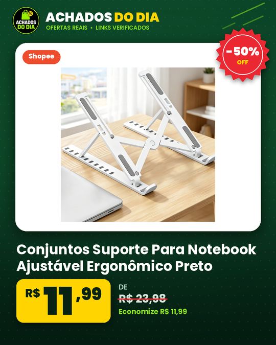 Conjuntos Suporte Para Notebook Ajustável Ergonômico Preto E Branco Dobrável Melhor Resfriamento Postura