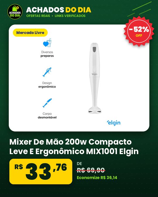 Mixer De Mão 200w Compacto Leve E Ergonômico MIX1001 Elgin