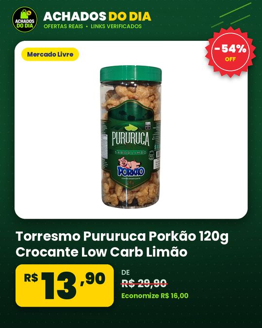 Torresmo Pururuca Porkão 120g Crocante Low Carb Limão