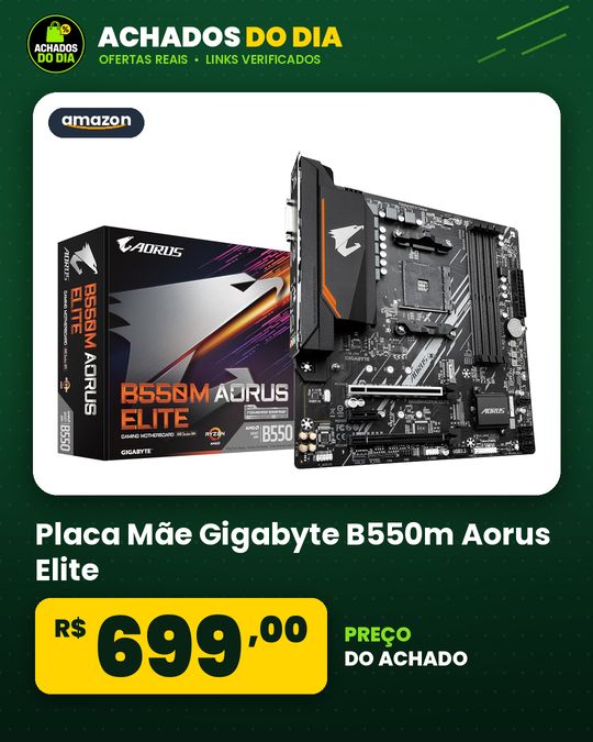 Placa Mãe Gigabyte B550m Aorus Elite (am4ddr4hdmim.2(pcie,nvme,sata3)vrm Solutionusb3.2) - B550m Aorus Elite