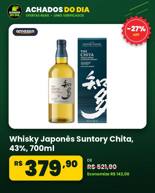 Whisky Japonês Suntory Chita, 43%, 700ml