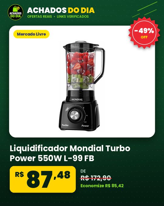 Liquidificador Mondial Turbo Power 550W L-99 FB
