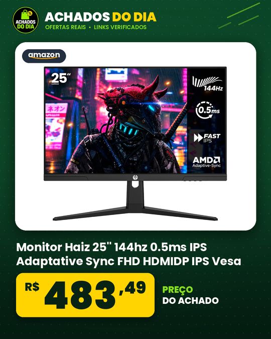 Monitor Haiz 25'' 144hz 0.5ms IPS Adaptative Sync FHD HDMIDP IPS Vesa