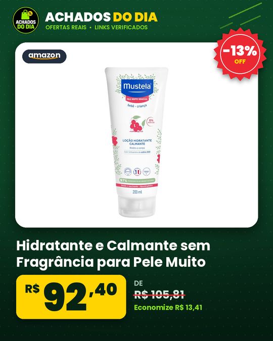 Hidratante e Calmante sem Fragrância para Pele Muito SensívelSensibilizada dos Bebês e Crianças Mustela Bebê Ros