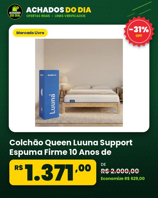 Colchão Queen Luuna Support Espuma Firme 10 Anos de Garantia 18cm Ortopédico com Suporte à coluna