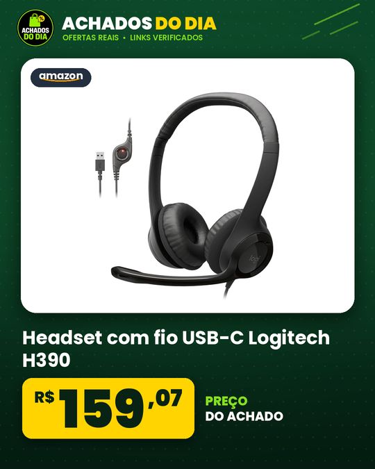 Headset com fio USB-C Logitech H390
