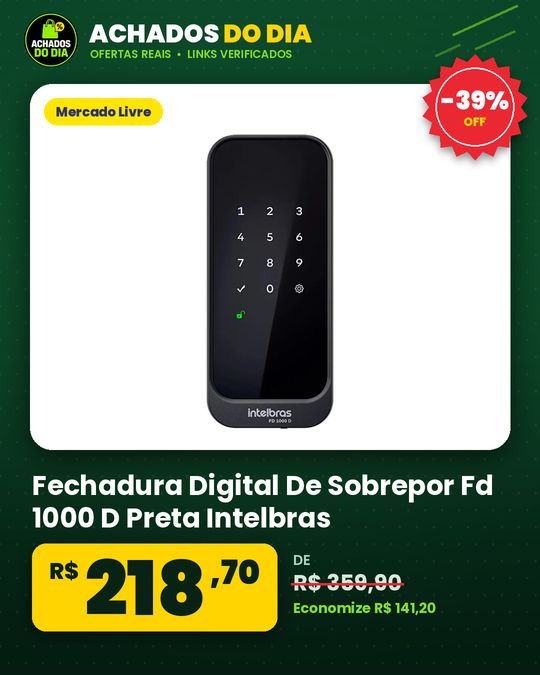 Fechadura Digital De Sobrepor Fd 1000 D Preta Intelbras