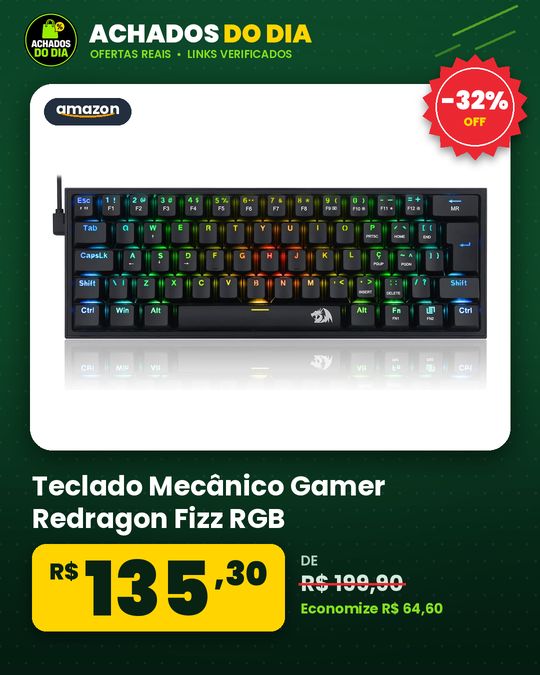 Teclado Mecânico Gamer Redragon Fizz RGB