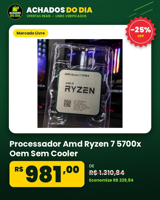 Processador Amd Ryzen 7 5700x Oem Sem Cooler