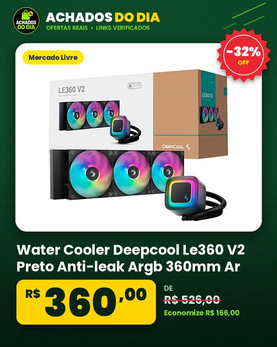 Water Cooler Deepcool Le360 V2 Preto Anti-leak Argb 360mm Ar