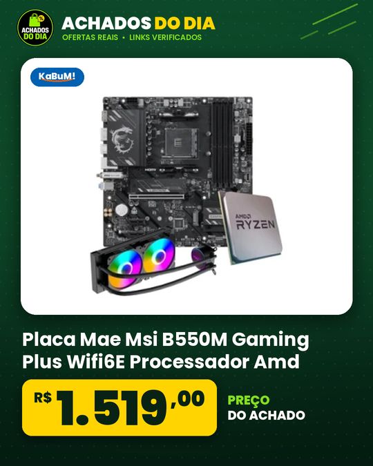 Placa Mae Msi B550M Gaming Plus Wifi6E Processador Amd Ryzen 7 5700X Water Cooler Mach1 Logic Rgb 240Mm