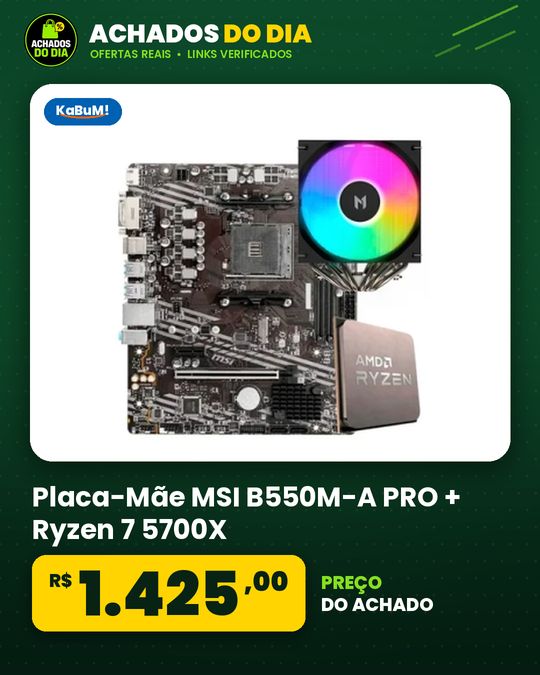 Placa-Mãe MSI B550M-A PRO + Ryzen 7 5700X