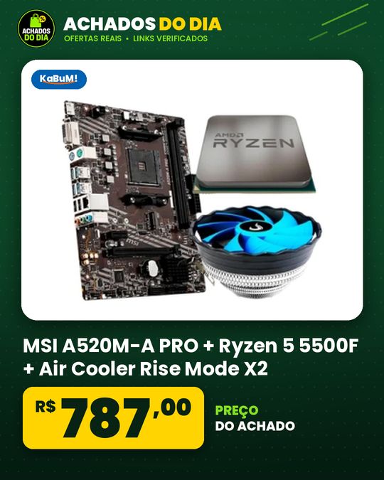 MSI A520M-A PRO + Ryzen 5 5500F + Air Cooler Rise Mode X2