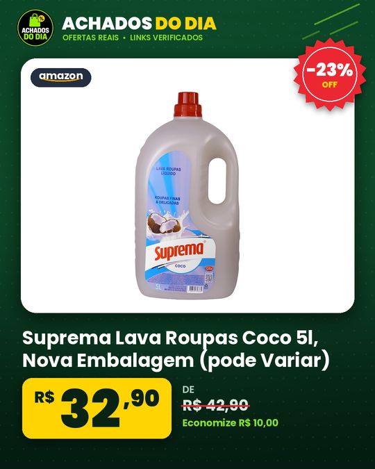 Suprema Lava Roupas Coco 5l - Nova Embalagem (pode Variar)