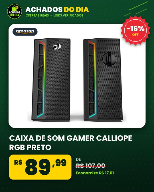 CAIXA DE SOM GAMER CALLIOPE RGB PRETO