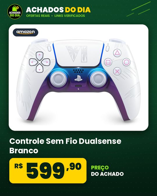 Controle Sem Fio Dualsense Branco – Edição Limitada Do Grand Theft Auto Vi