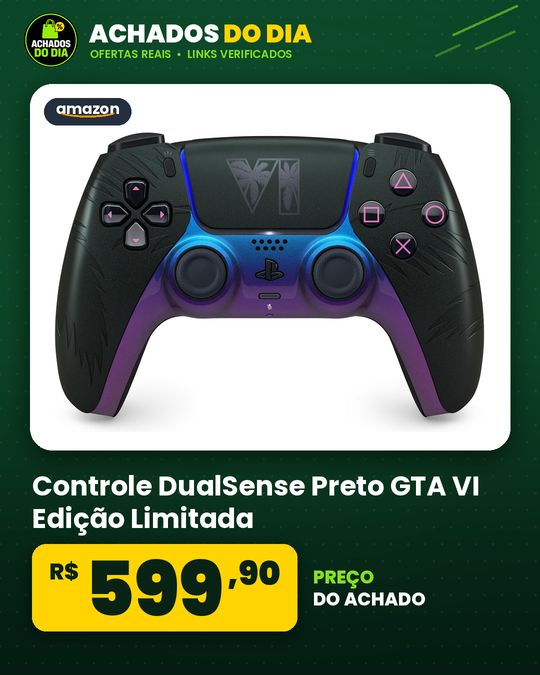 Controle DualSense Preto GTA VI Edição Limitada
