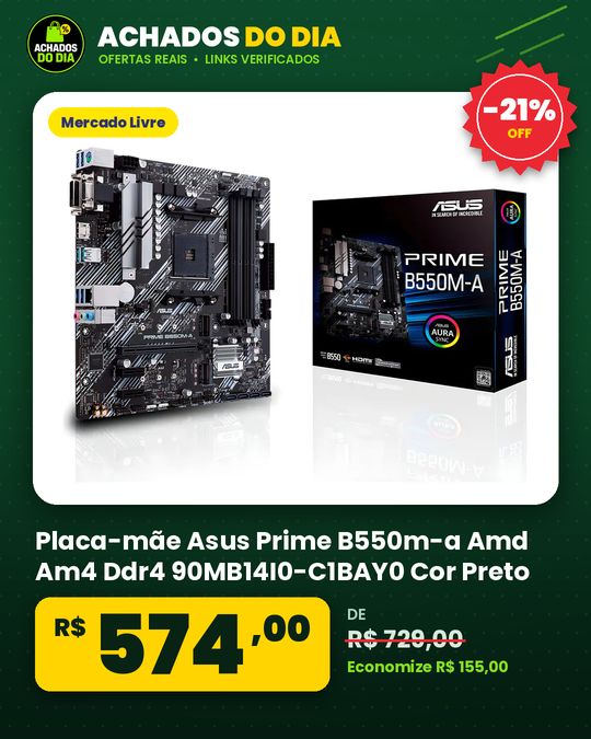 Placa-mãe Asus Prime B550m-a Amd Am4 Ddr4 90MB14I0-C1BAY0 Cor Preto