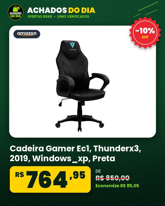 Cadeira Gamer Ec1, Thunderx3, 2019, Windows_xp, Preta