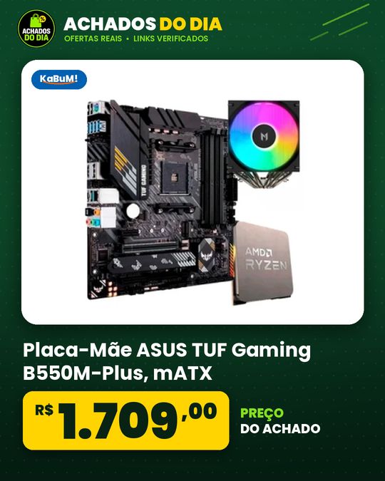 Placa-Mãe ASUS TUF Gaming B550M-Plus, mATX, DDR4 + Processador AMD Ryzen 7 5700X + Air Cooler MACH1 WIND