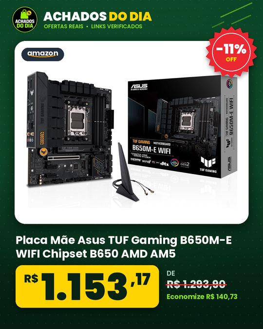 Placa Mãe Asus TUF Gaming B650M-E WIFI Chipset B650 AMD AM5 mATX DDR5 90MB1FV0-M0EA