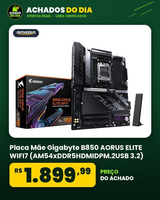 Placa Mãe Gigabyte B850 AORUS ELITE WIFI7 (AM54xDDR5HDMIDPM.2USB 3.2)
