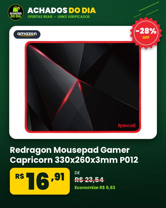 Redragon Mousepad Gamer Capricorn 330x260x3mm P012, Pretovermelho