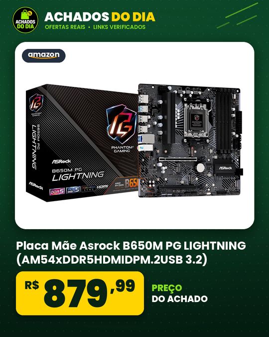 Placa Mãe Asrock B650M PG LIGHTNING (AM54xDDR5HDMIDPM.2USB 3.2)