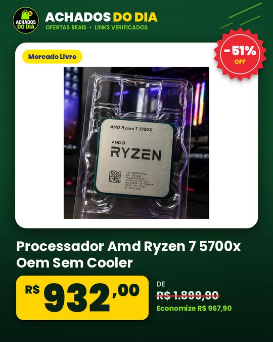 Processador Amd Ryzen 7 5700x Oem Sem Cooler